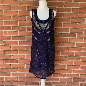 Navy dress with sequin detail size xs